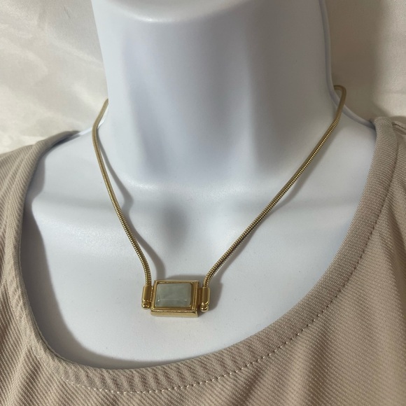 Vintage Givenchy Gold Necklace Blue Stone - Picture 1 of 9